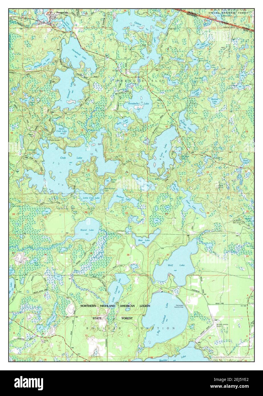 Presque Isle Wi Map Map Of Presque Isle High Resolution Stock Photography And Images - Alamy