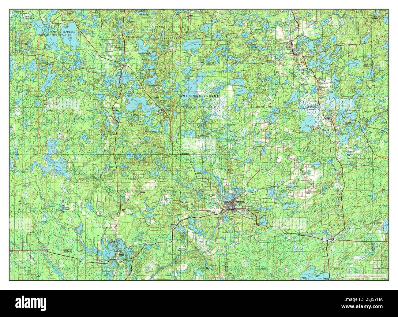 Map of rhinelander wisconsin Cut Out Stock Images & Pictures - Alamy