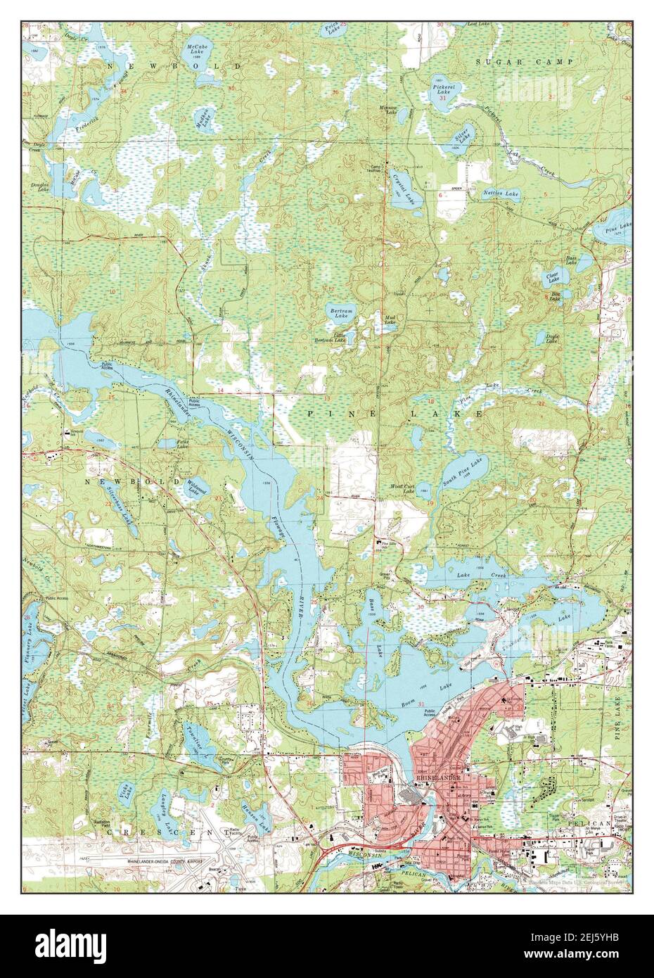 Rhinelander, Wisconsin, map 1982, 1:24000, United States of America by Timeless Maps, data U.S ...