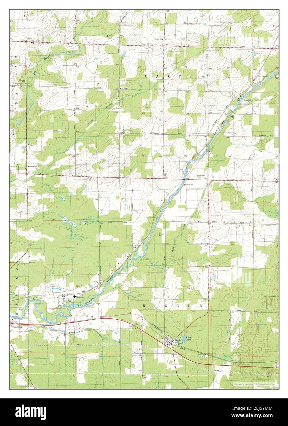 Ringle, Wisconsin, map 1982, 124000, United States of America by