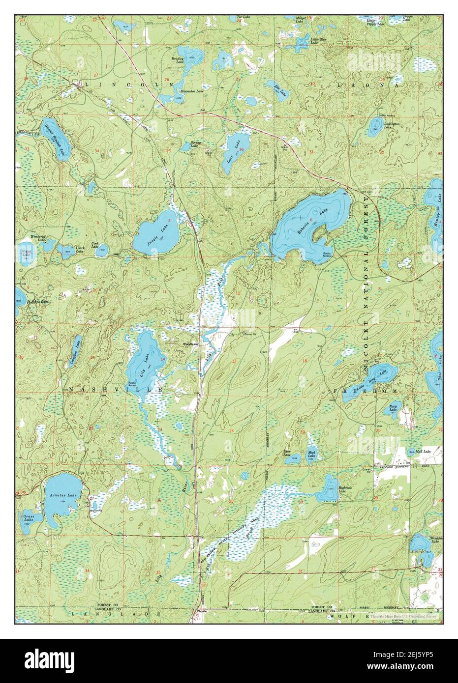 Roberts Lake, Wisconsin, map 1973, 124000, United States of America by