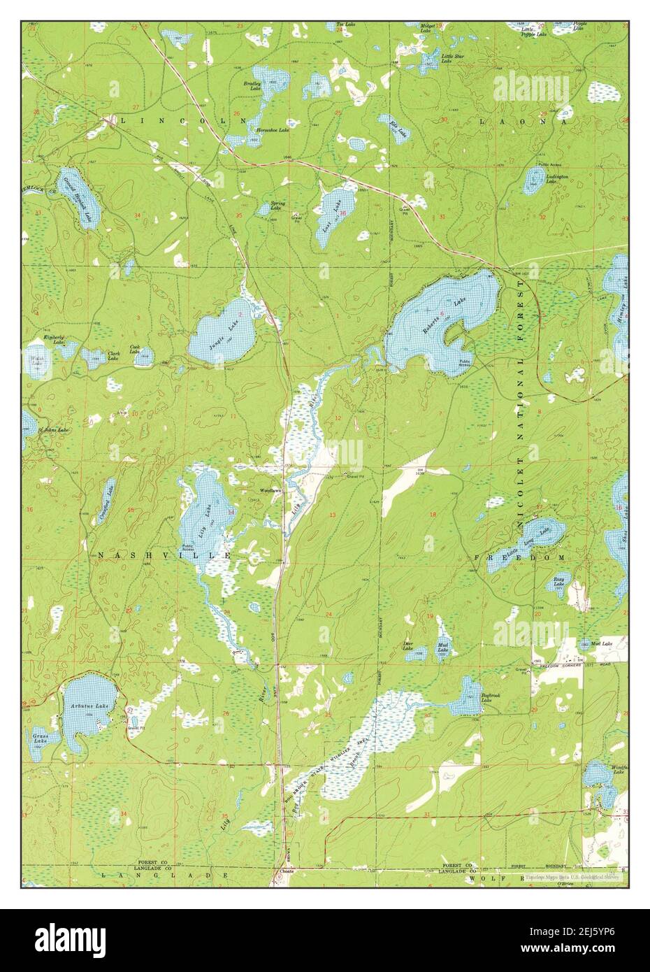 Roberts Lake, Wisconsin, map 1973, 124000, United States of America by