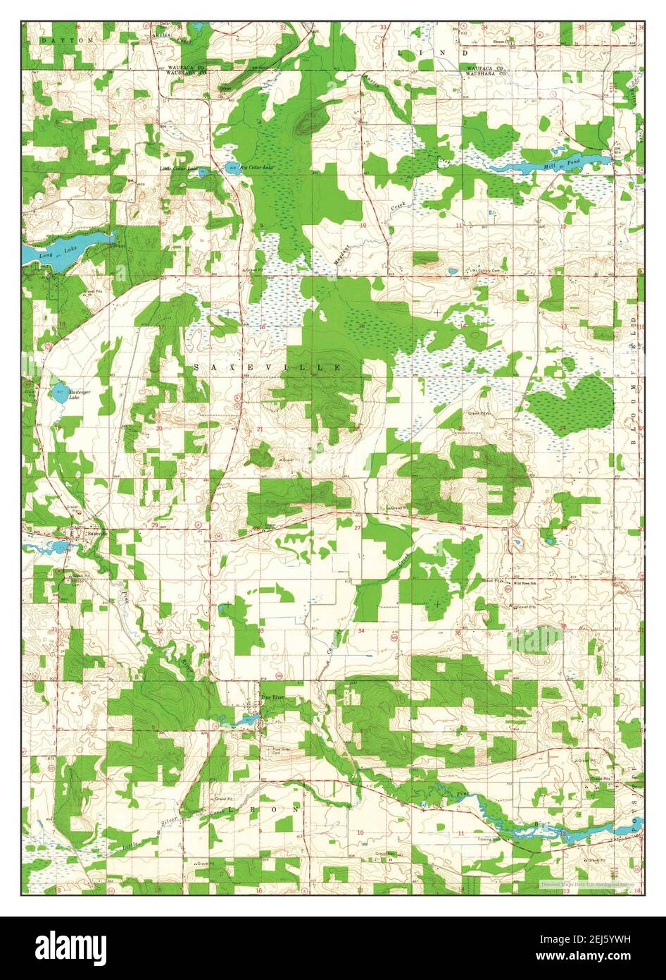 Saxeville, Wisconsin, map 1961, 124000, United States of America by