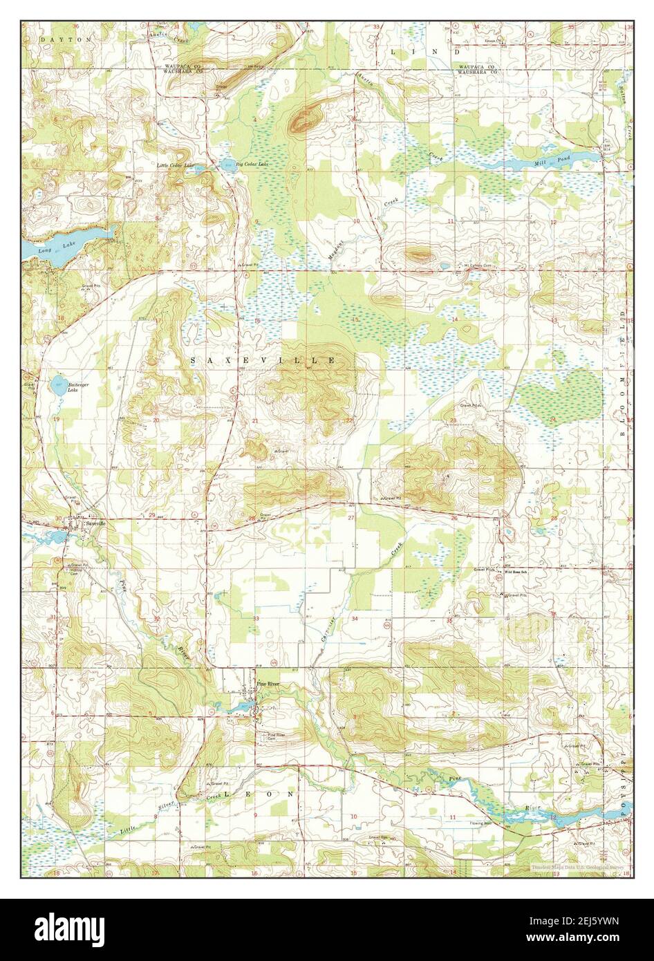 Saxeville, Wisconsin, map 1961, 124000, United States of America by