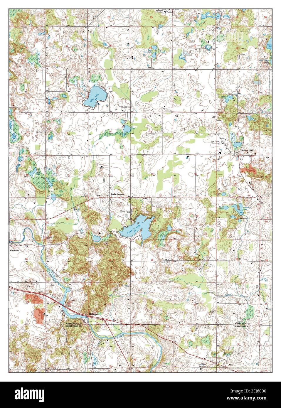 School Hill, Wisconsin, map 1992, 124000, United States of America by