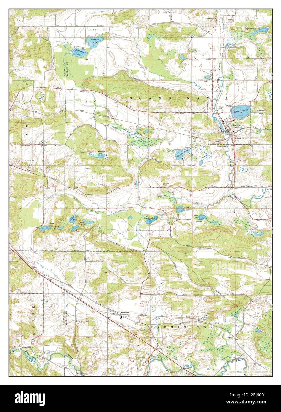 Scandinavia, Wisconsin, map 1969, 124000, United States of America by