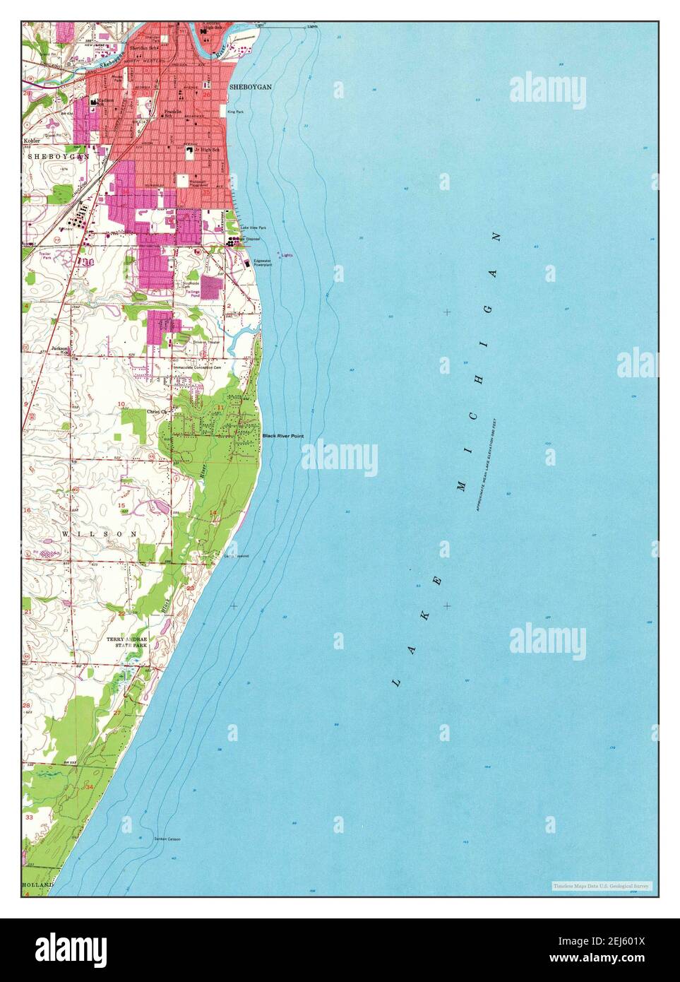 Sheboygan South, Wisconsin, map 1954, 124000, United States of America