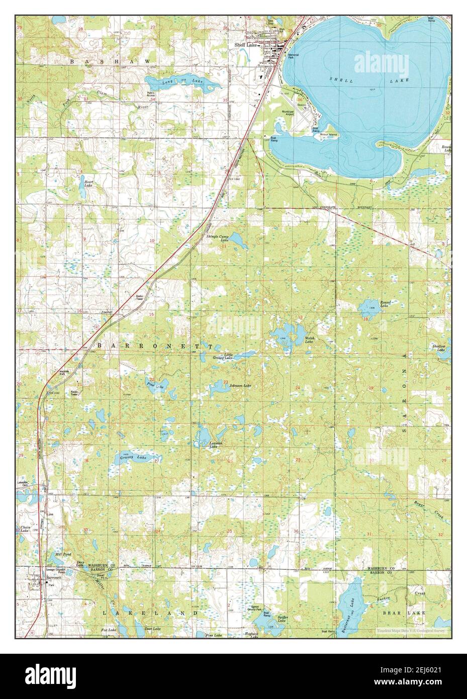 Shell lake map Cut Out Stock Images & Pictures Alamy