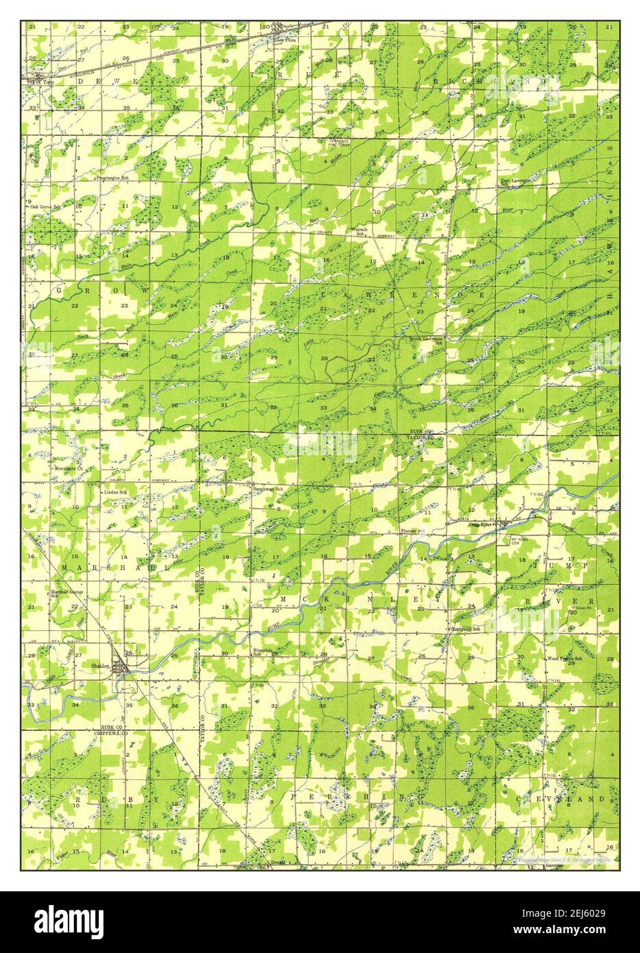 Sheldon, Wisconsin, map 1949, 148000, United States of America by