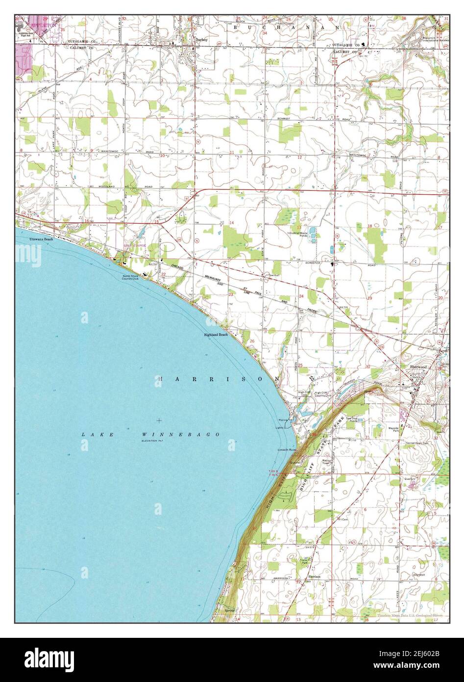 Sherwood, Wisconsin, map 1974, 124000, United States of America by