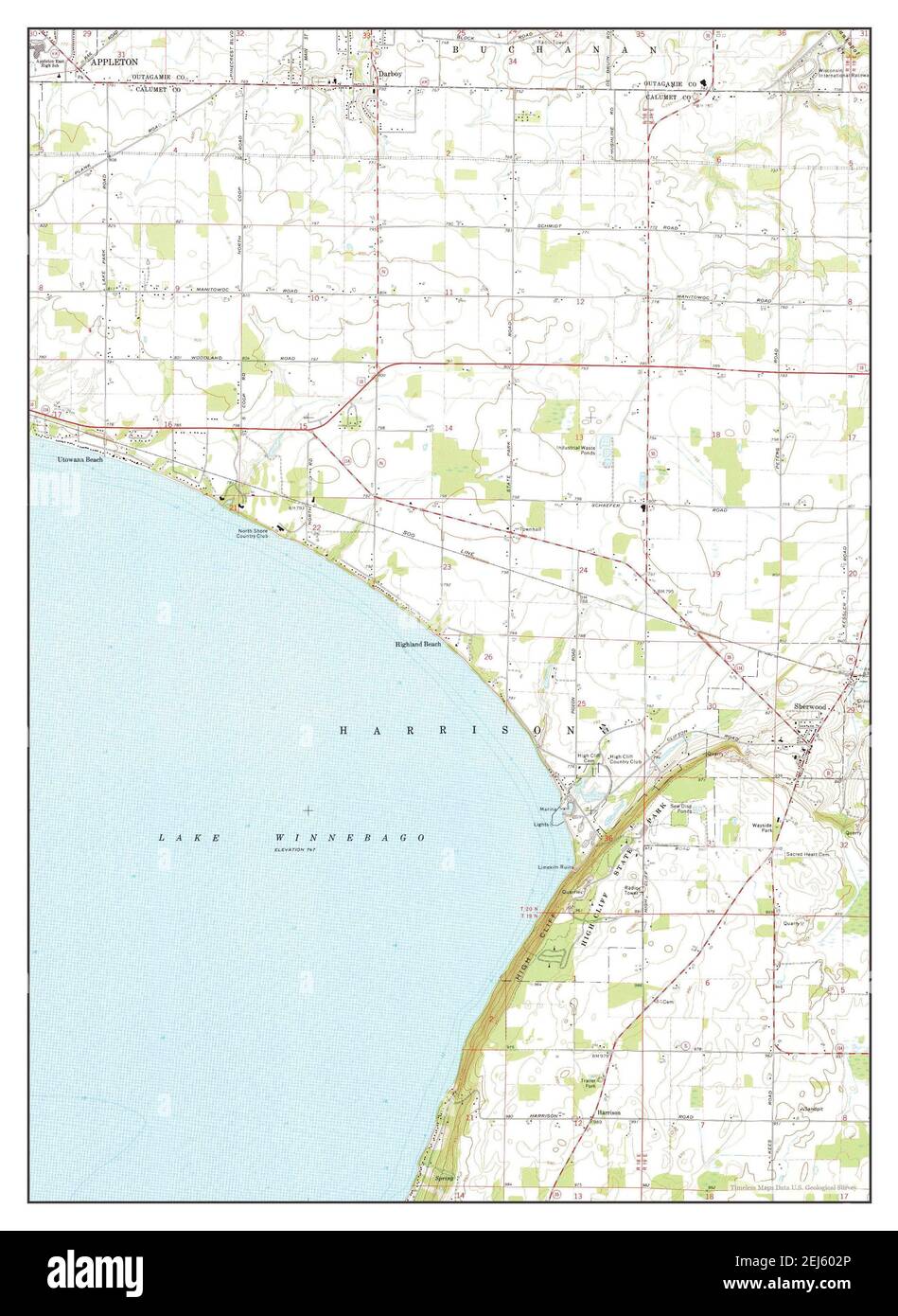 Sherwood, Wisconsin, map 1974, 124000, United States of America by
