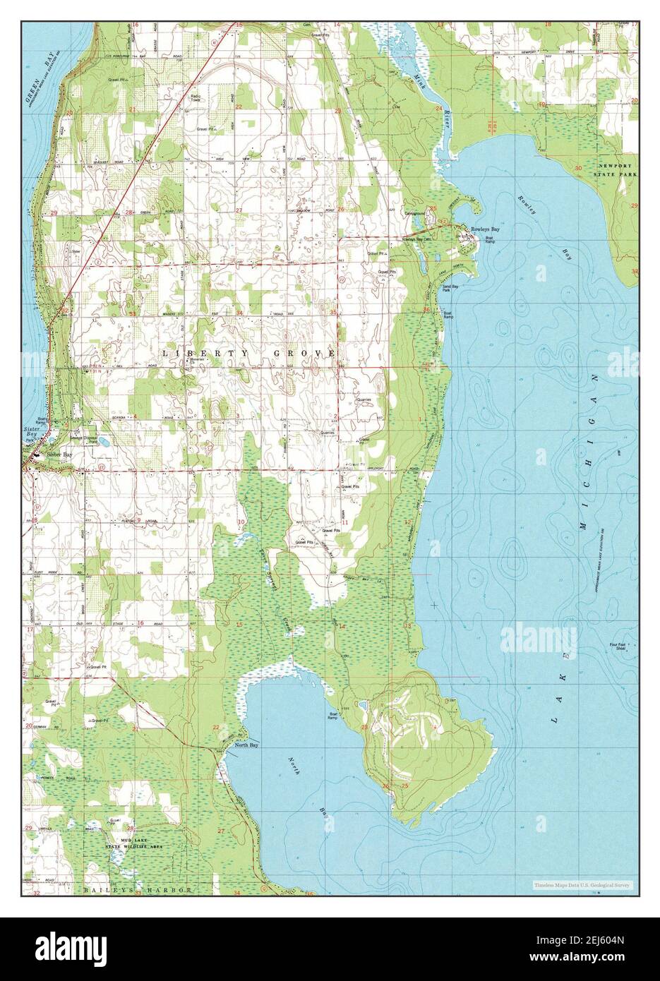 Sister Bay Wi Map Sister Bay, Wisconsin, Map 1982, 1:24000, United States Of America By  Timeless Maps, Data U.s. Geological Survey Stock Photo - Alamy