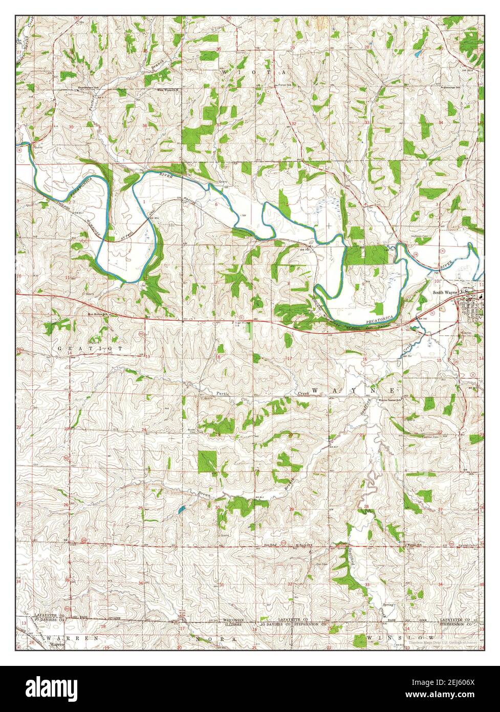 South Wayne, Wisconsin, map 1962, 124000, United States of America by