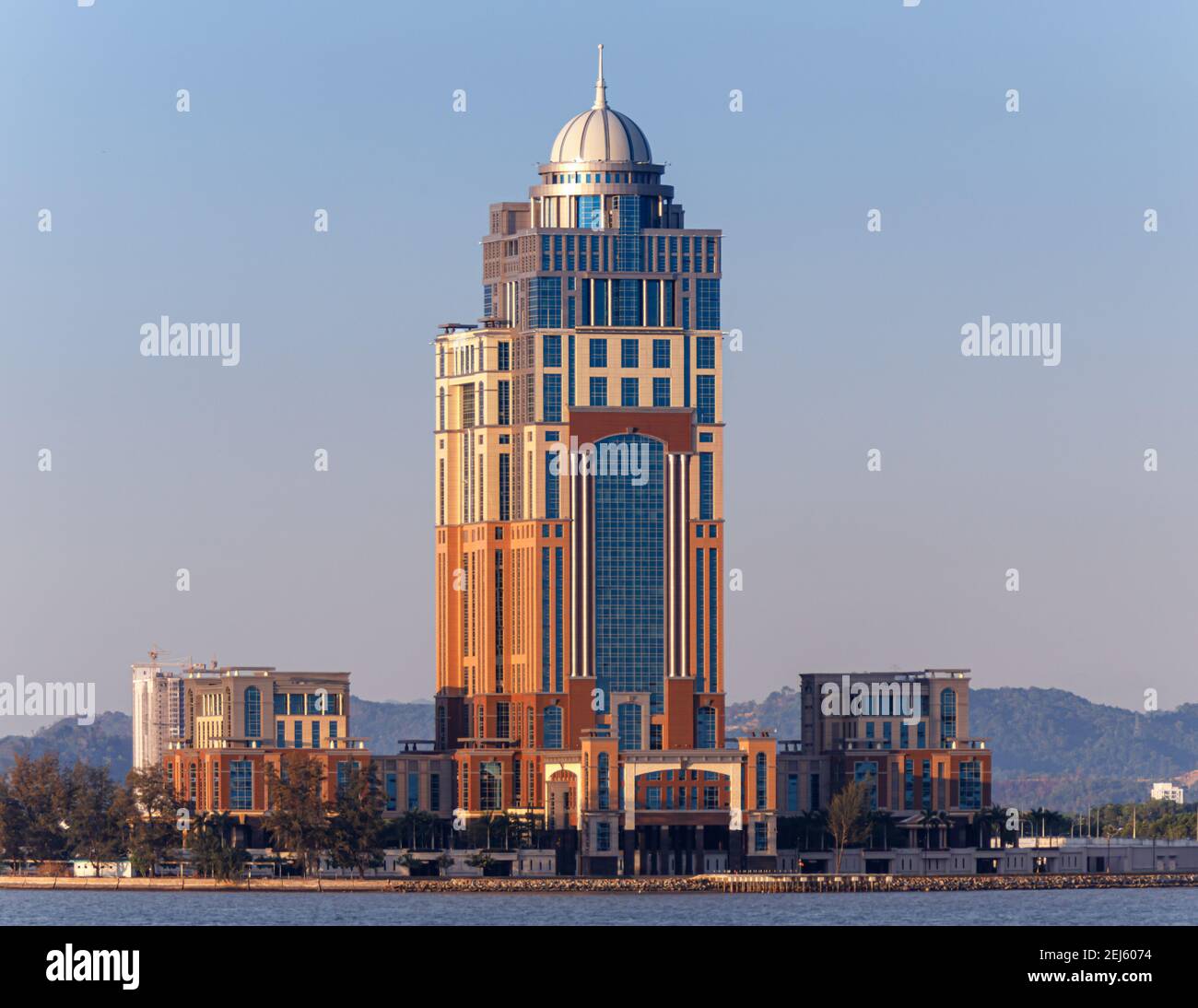 Kota Kinabalu, Sabah, Malaysia Sabah State Administrative Centre, overlooking Likas Bay. The 33