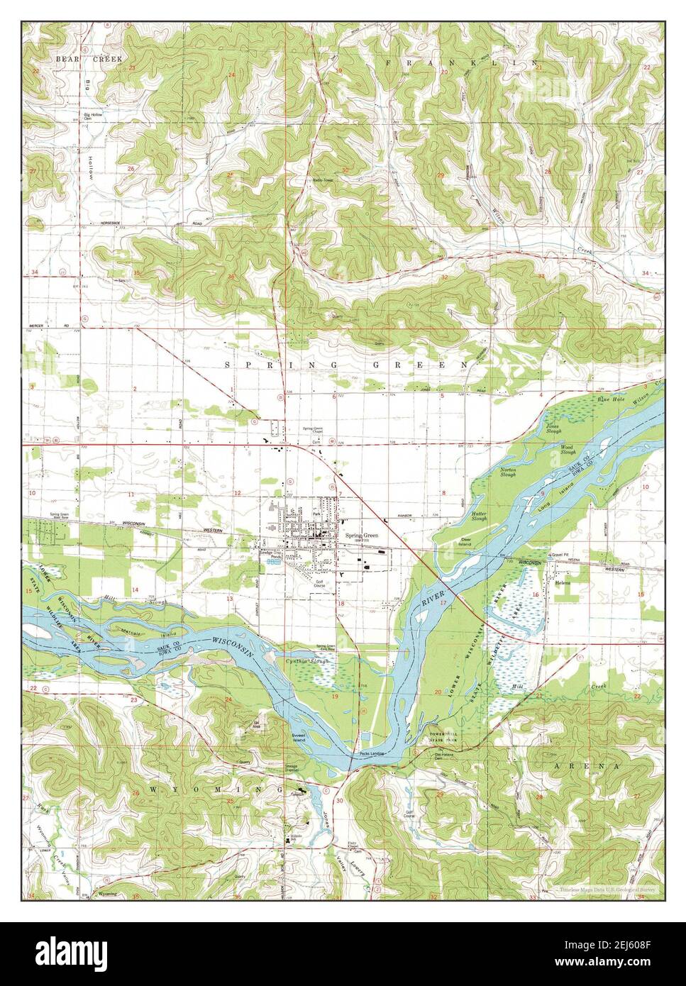 Spring Green Wisconsin Map Map Of Spring Green Wisconsin Hi-Res Stock Photography And Images - Alamy