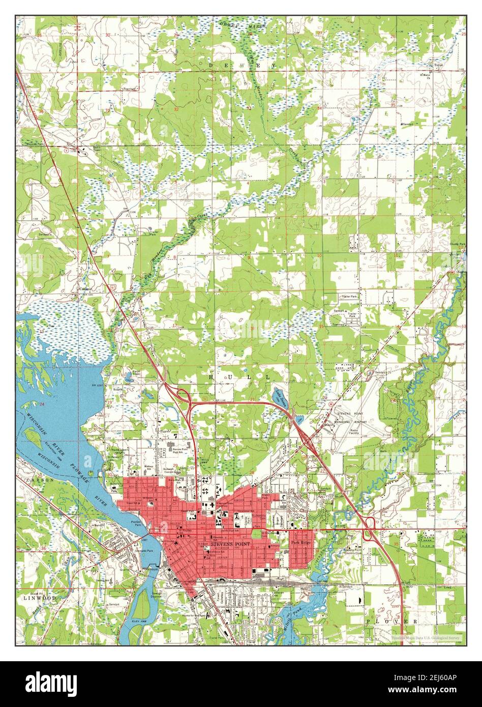 Stevens Point, Wisconsin, map 1970, 124000, United States of America by Timeless Maps, data U.S