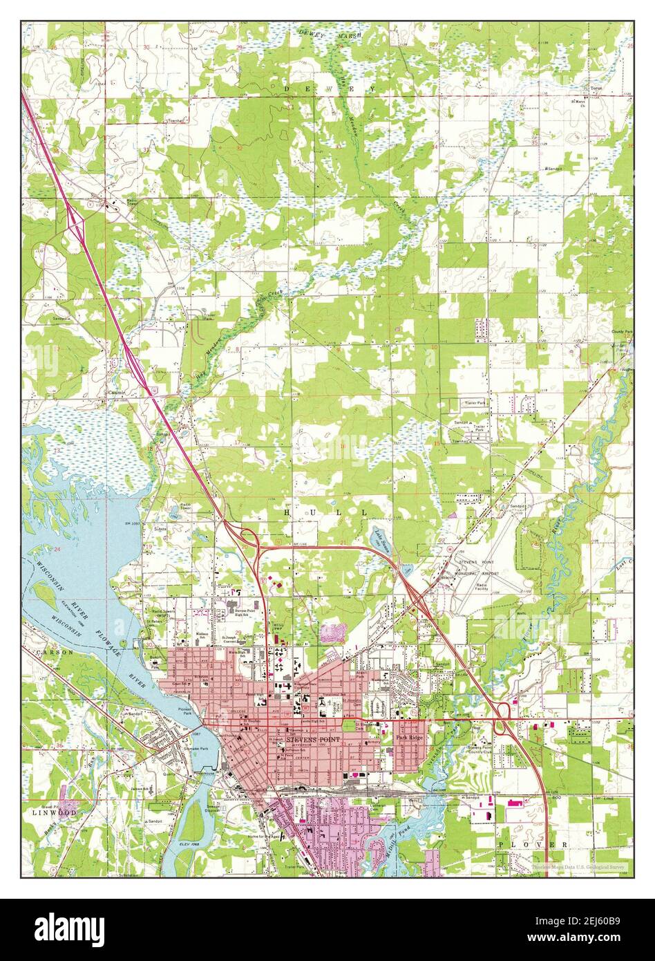 Stevens Point, Wisconsin, map 1970, 124000, United States of America by Timeless Maps, data U.S