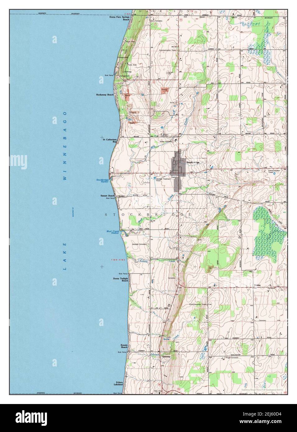 Stockbridge, Wisconsin, map 1992, 124000, United States of America by Timeless Maps, data U.S