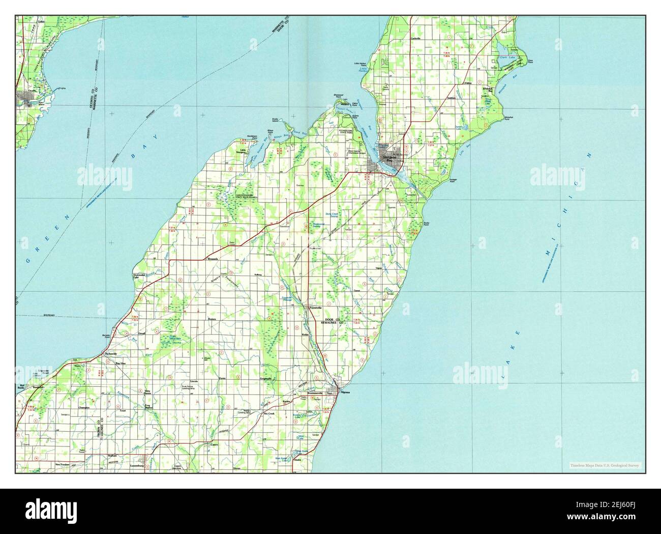 Map of sturgeon bay Cut Out Stock Images & Pictures - Alamy