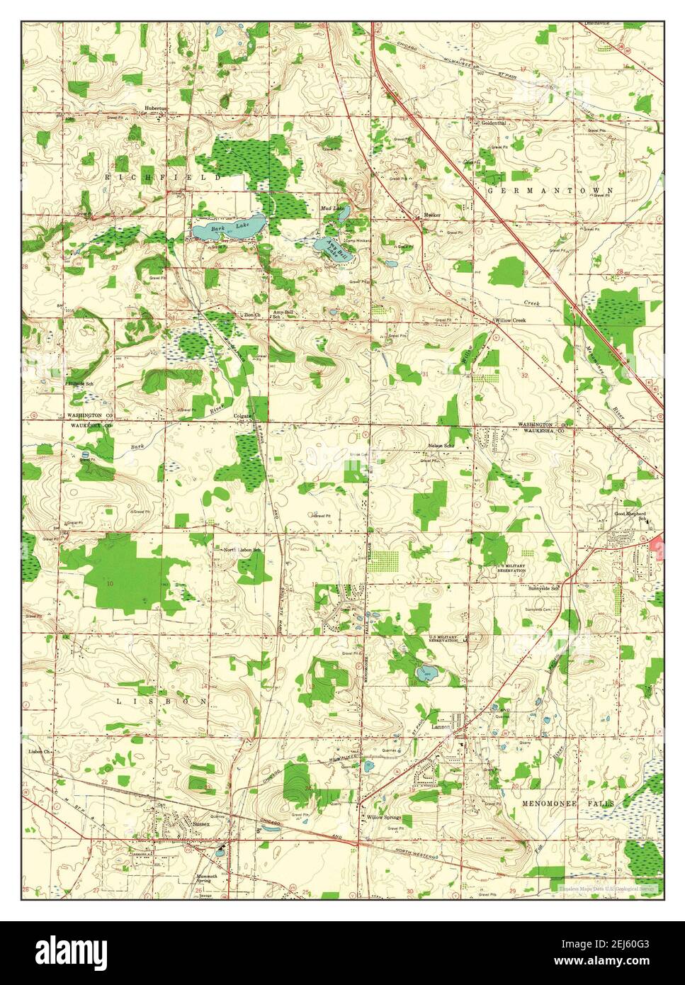 Sussex, Wisconsin, map 1959, 124000, United States of America by