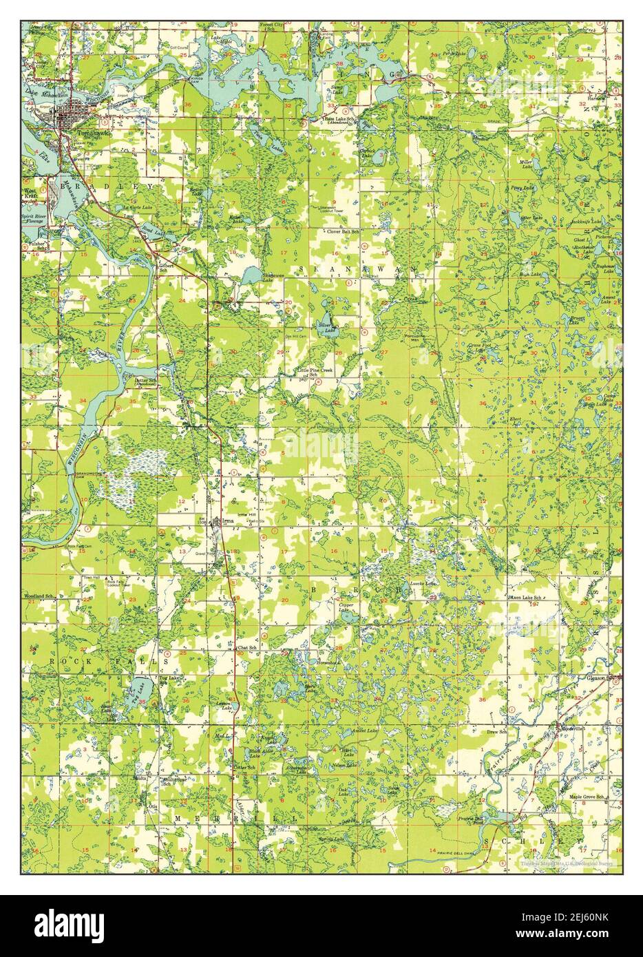 Map of tomahawk wisconsin Cut Out Stock Images & Pictures Alamy