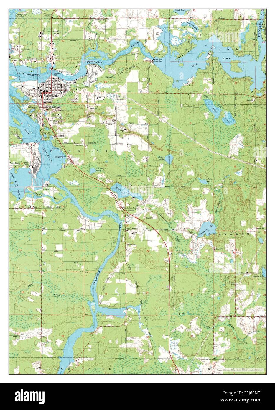 Tomahawk, Wisconsin, map 1982, 124000, United States of America by Timeless Maps, data U.S