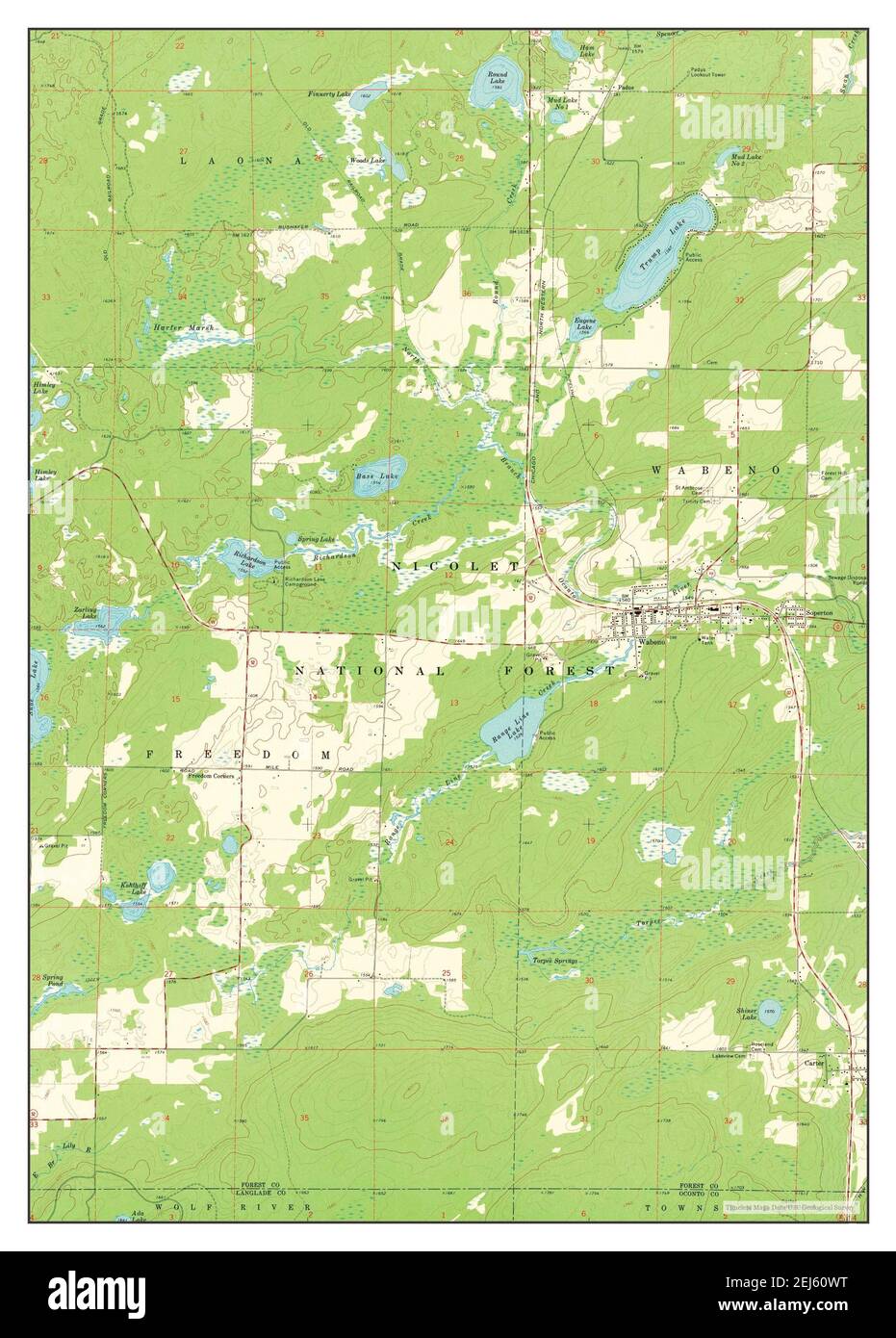 Wabeno, Wisconsin, map 1972, 124000, United States of America by