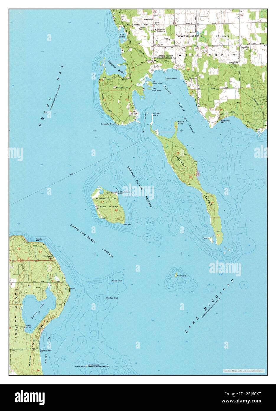 Washington Island Wi Map Washington Island Sw, Wisconsin, Map 1982, 1:24000, United States Of  America By Timeless Maps, Data U.s. Geological Survey Stock Photo - Alamy