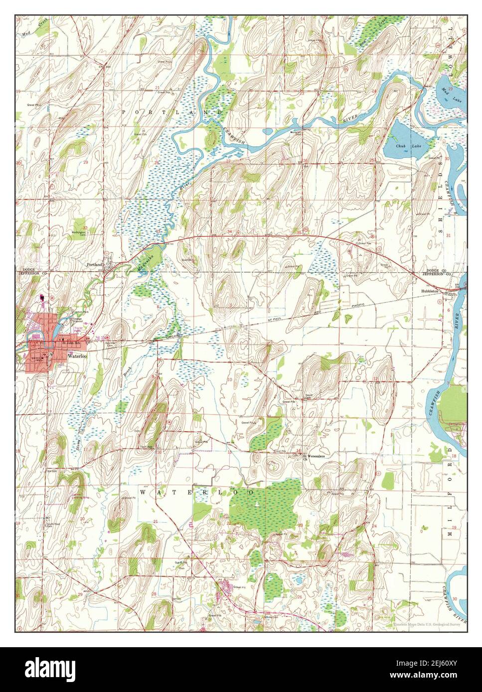 Waterloo, Wisconsin, map 1959, 124000, United States of America by