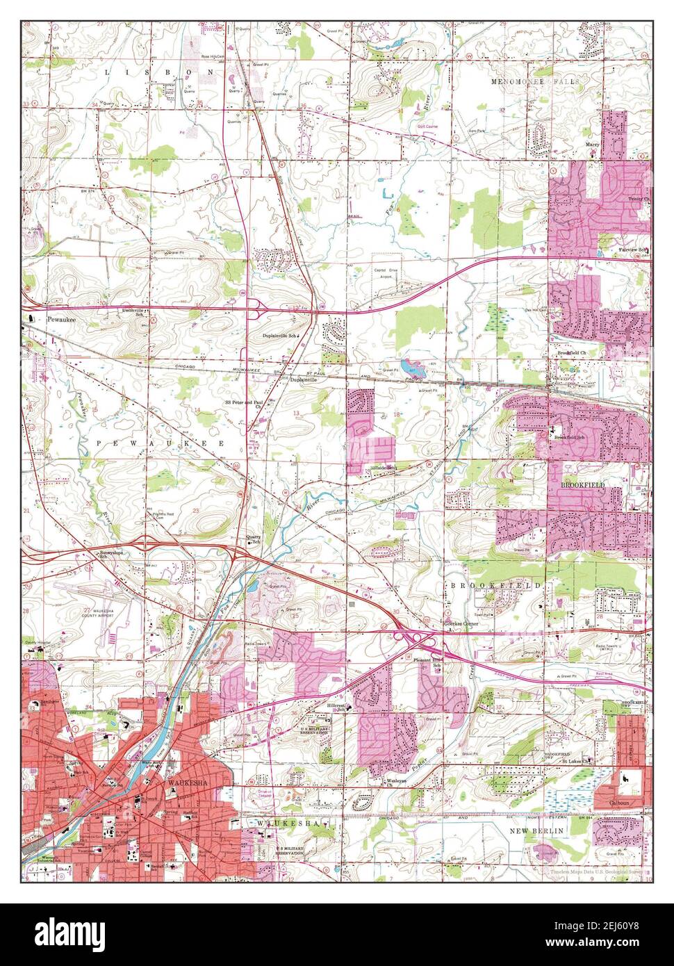 Waukesha, Wisconsin, map 1959, 1:24000, United States of America by ...