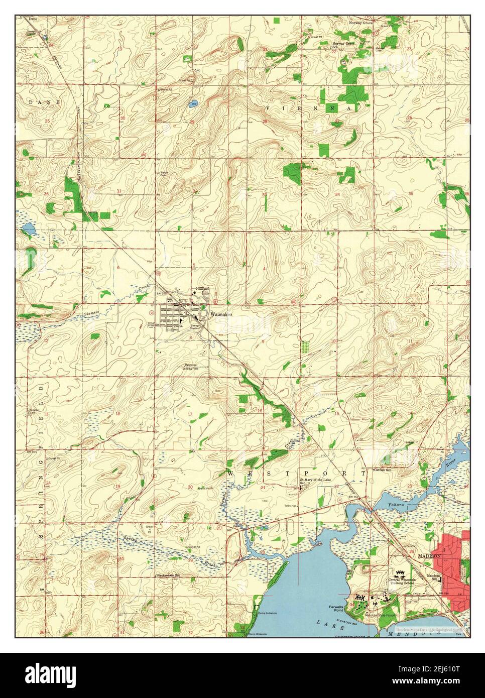 Waunakee wisconsin map Cut Out Stock Images & Pictures - Alamy