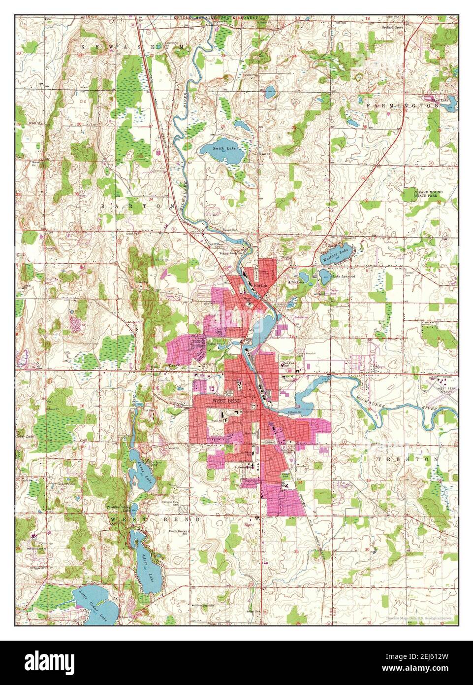 West Bend, Wisconsin, map 1959, 124000, United States of America by