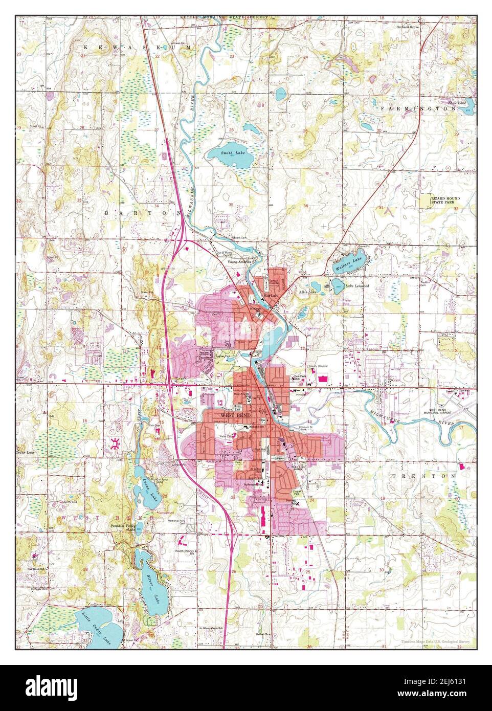 Map of west bend wisconsin Cut Out Stock Images & Pictures Alamy