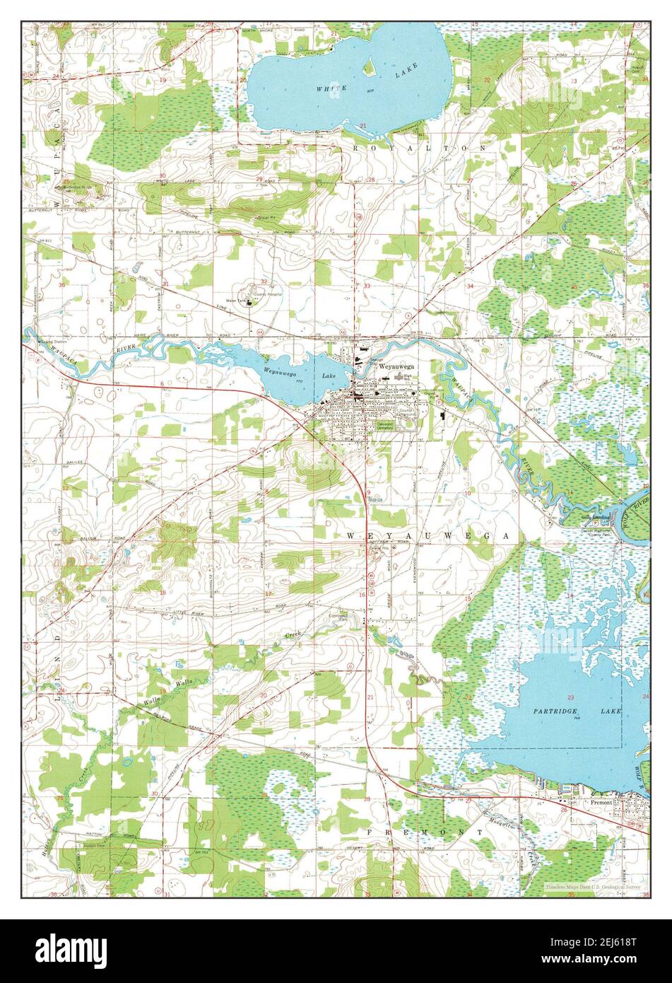 Weyauwega, Wisconsin, map 1969, 124000, United States of America by