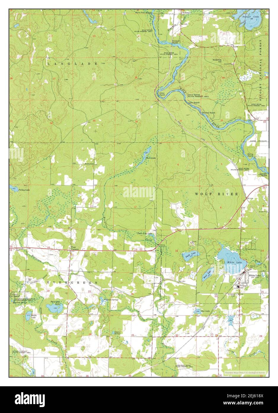 White Lake, Wisconsin, map 1973, 124000, United States of America by