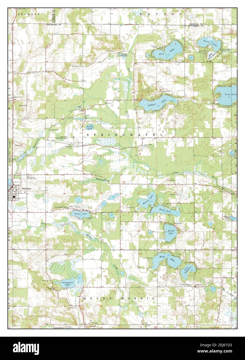Wild Rose Wisconsin Map Wild Rose, Wisconsin, Map 1961, 1:24000, United States Of America By  Timeless Maps, Data U.s. Geological Survey Stock Photo - Alamy