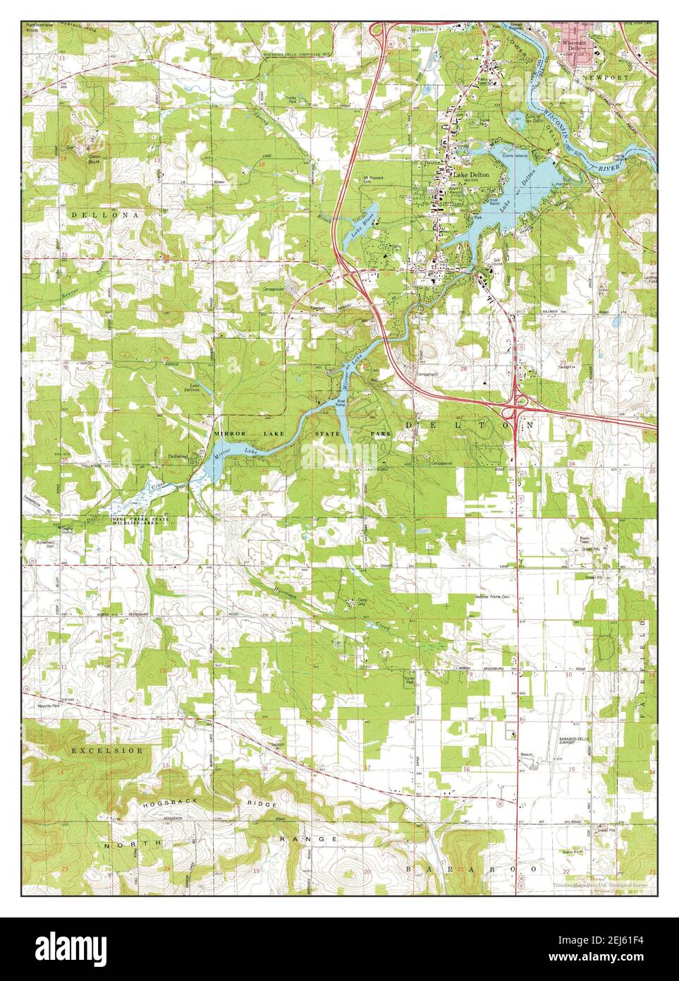 Wisconsin Dells South, Wisconsin, map 1975, 124000, United States of