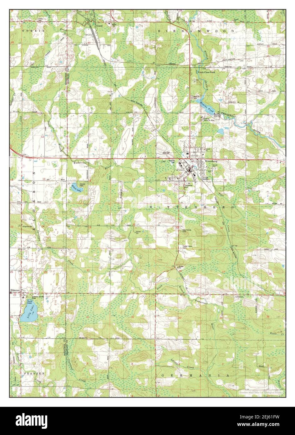Wittenberg, Wisconsin, map 1982, 124000, United States of America by