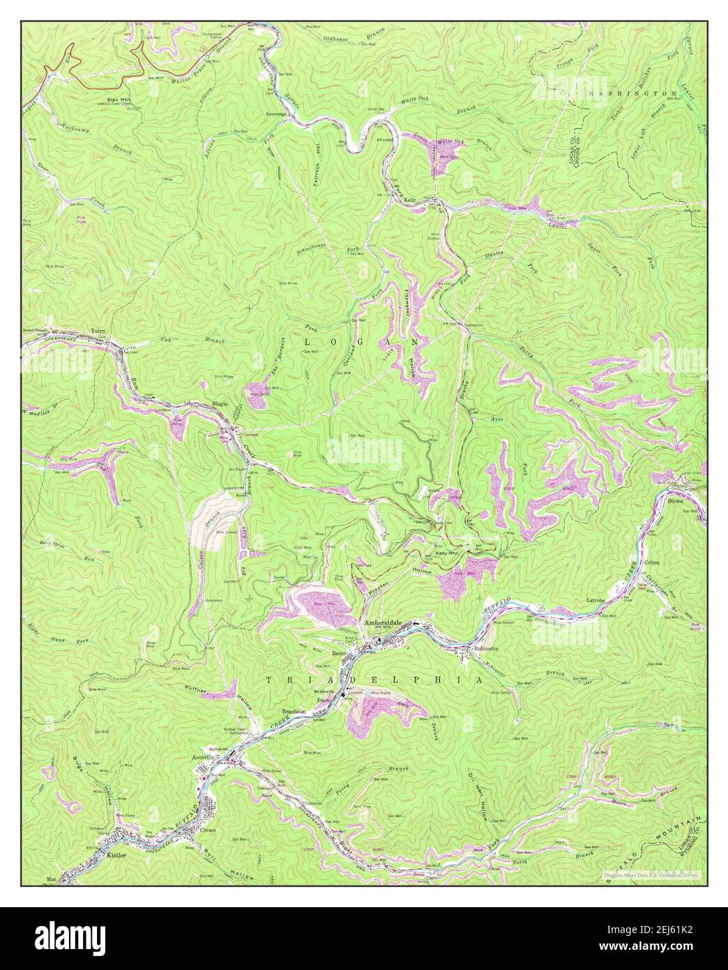 Amherstdale, West Virginia, map 1963, 124000, United States of America