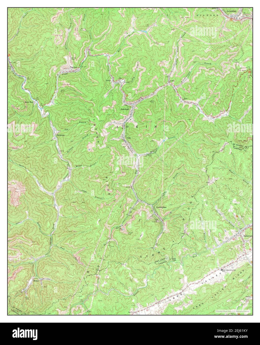 Anawalt, West Virginia, map 1968, 124000, United States of America by