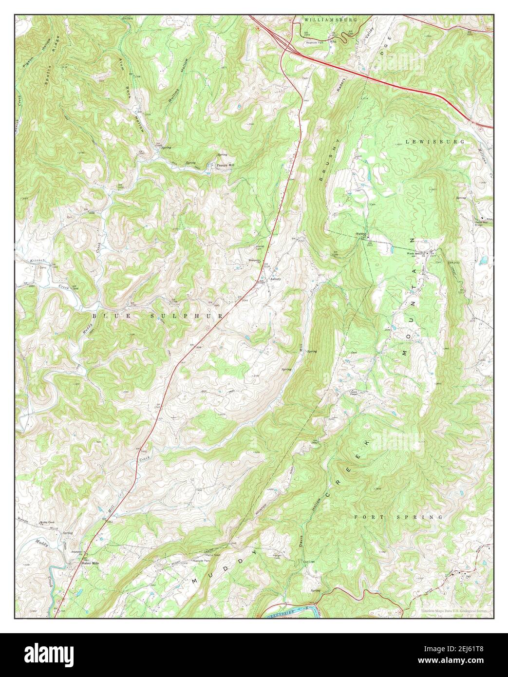 Asbury, West Virginia, map 1972, 1:24000, United States of America by Timeless Maps, data U.S. Geological Survey Stock Photo