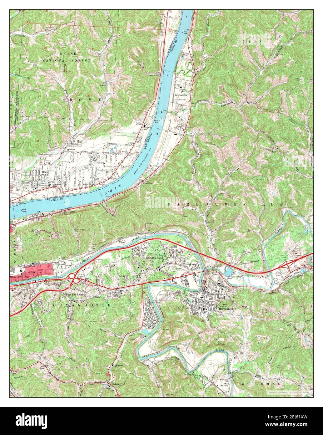 Barboursville, West Virginia, map 1968, 124000, United States of America by Timeless Maps, data