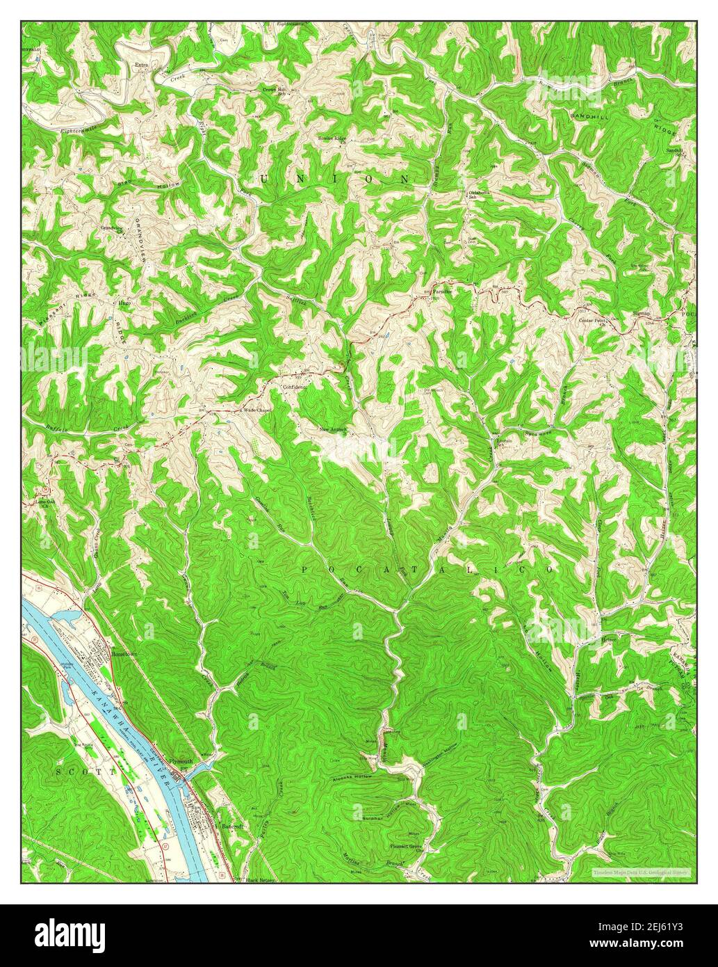 Bancroft, West Virginia, map 1958, 124000, United States of America by