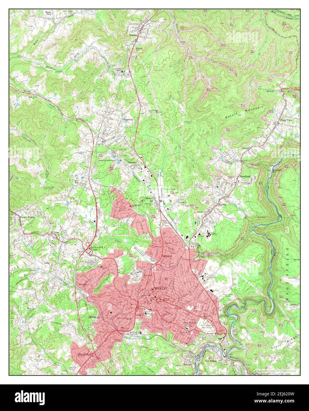 Beckley, West Virginia, map 1969, 124000, United States of America by