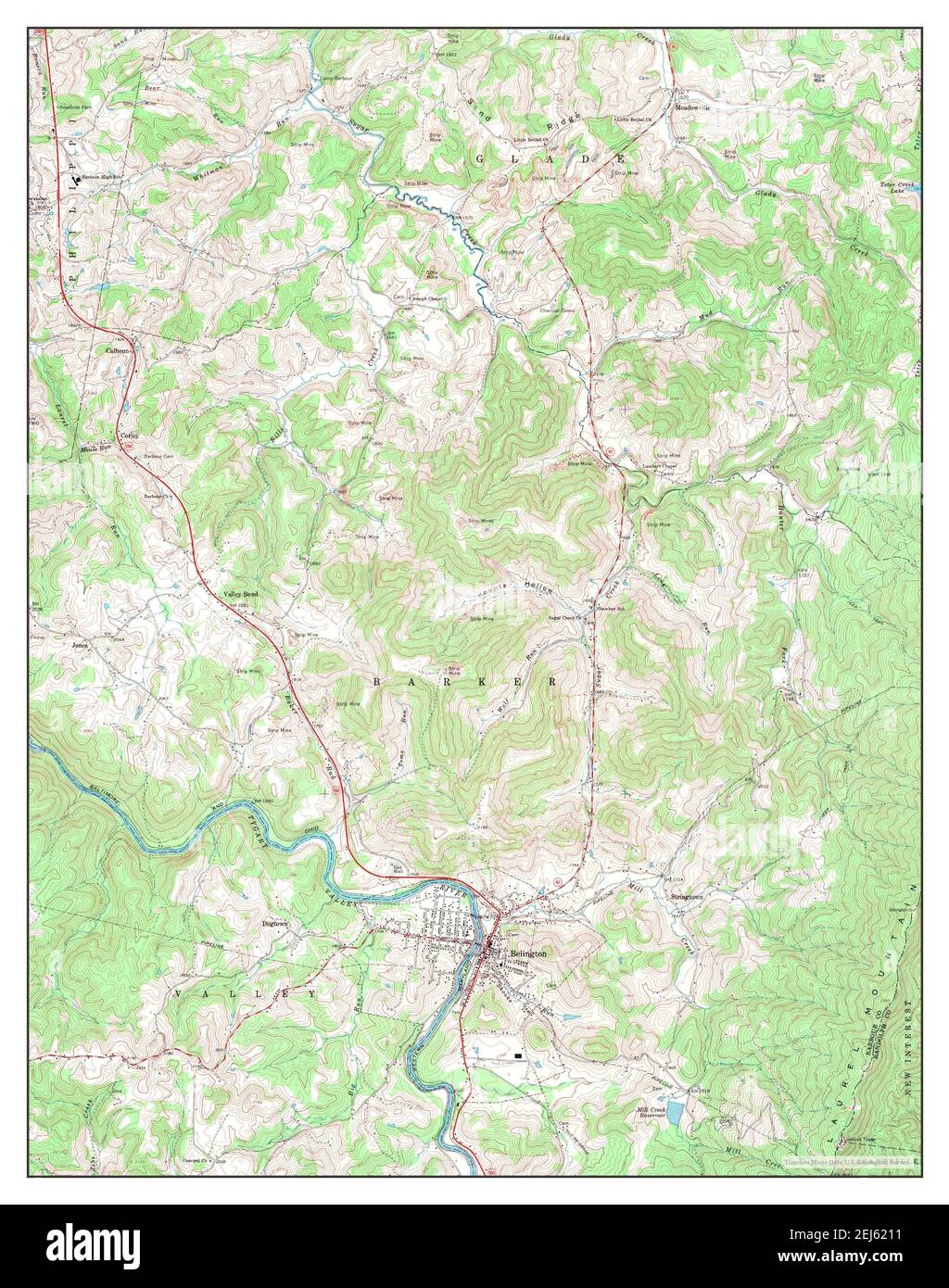 Belington, West Virginia, map 1969, 124000, United States of America