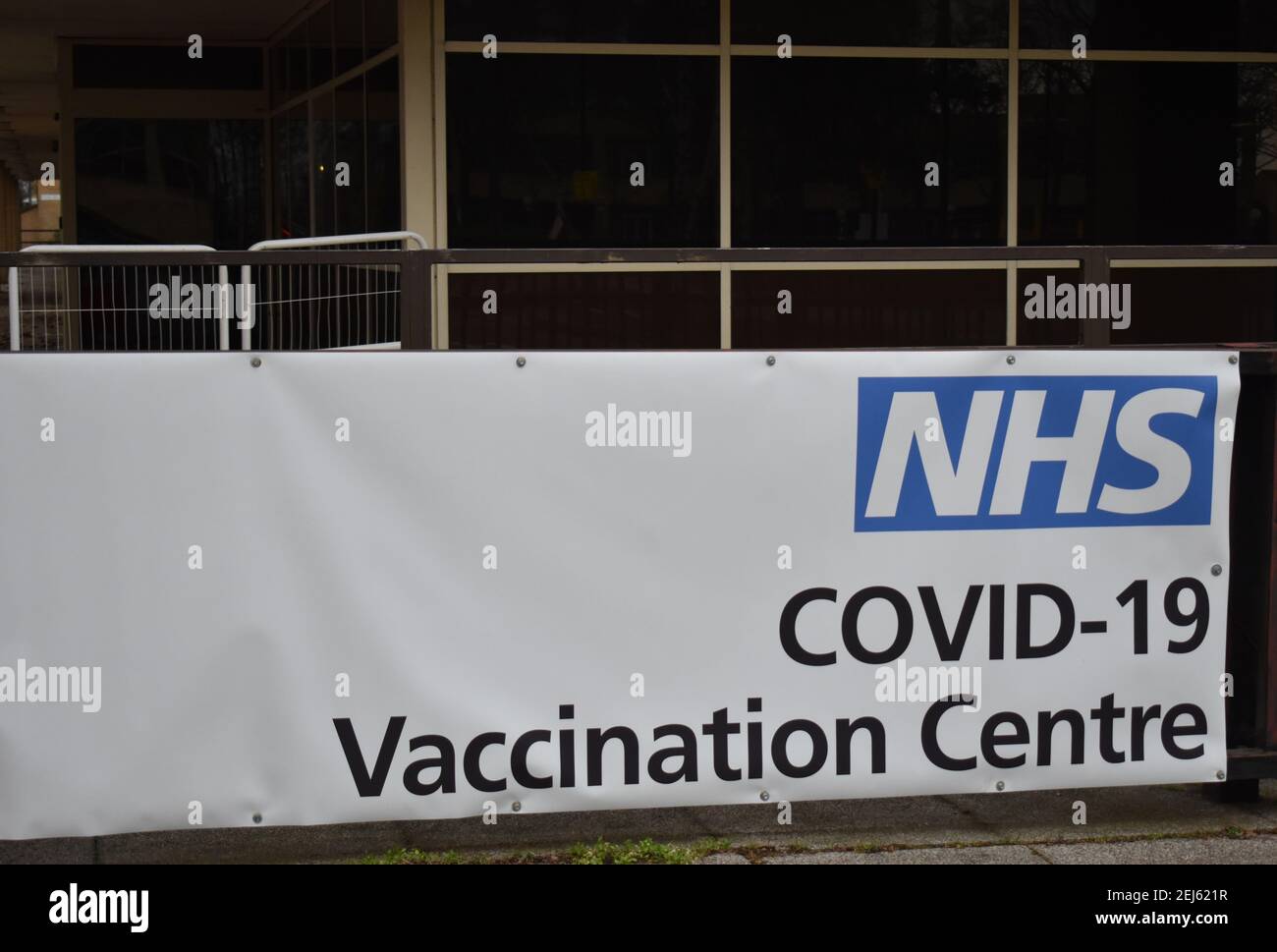 COVID-19 Vaccination Centre at Saxon Court, Milton Keynes. Stock Photo