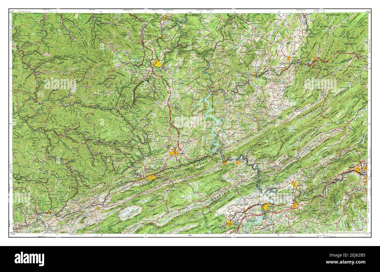 Bluefield, West Virginia, map 1957, 1250000, United States of America