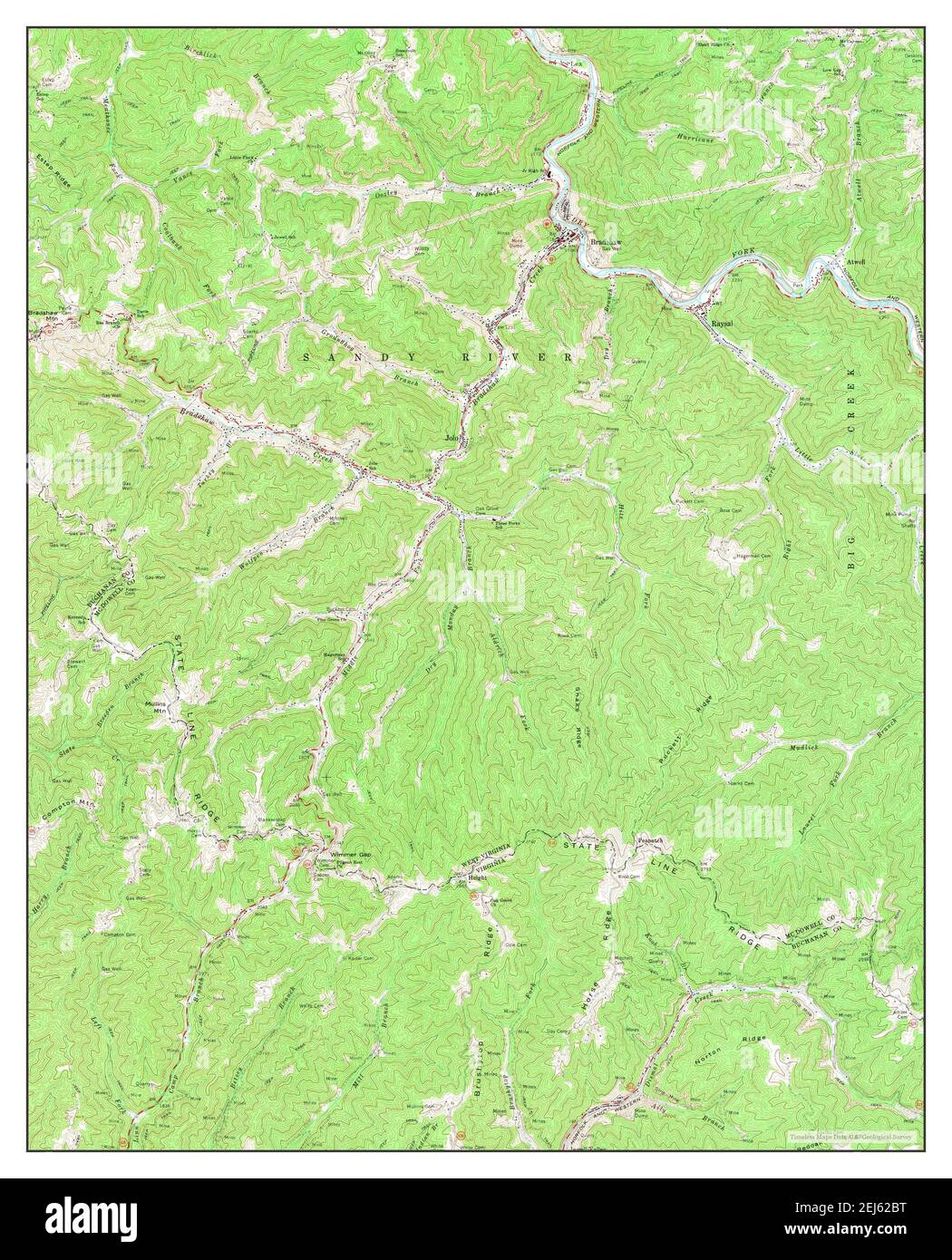 Bradshaw, West Virginia, map 1964, 124000, United States of America by