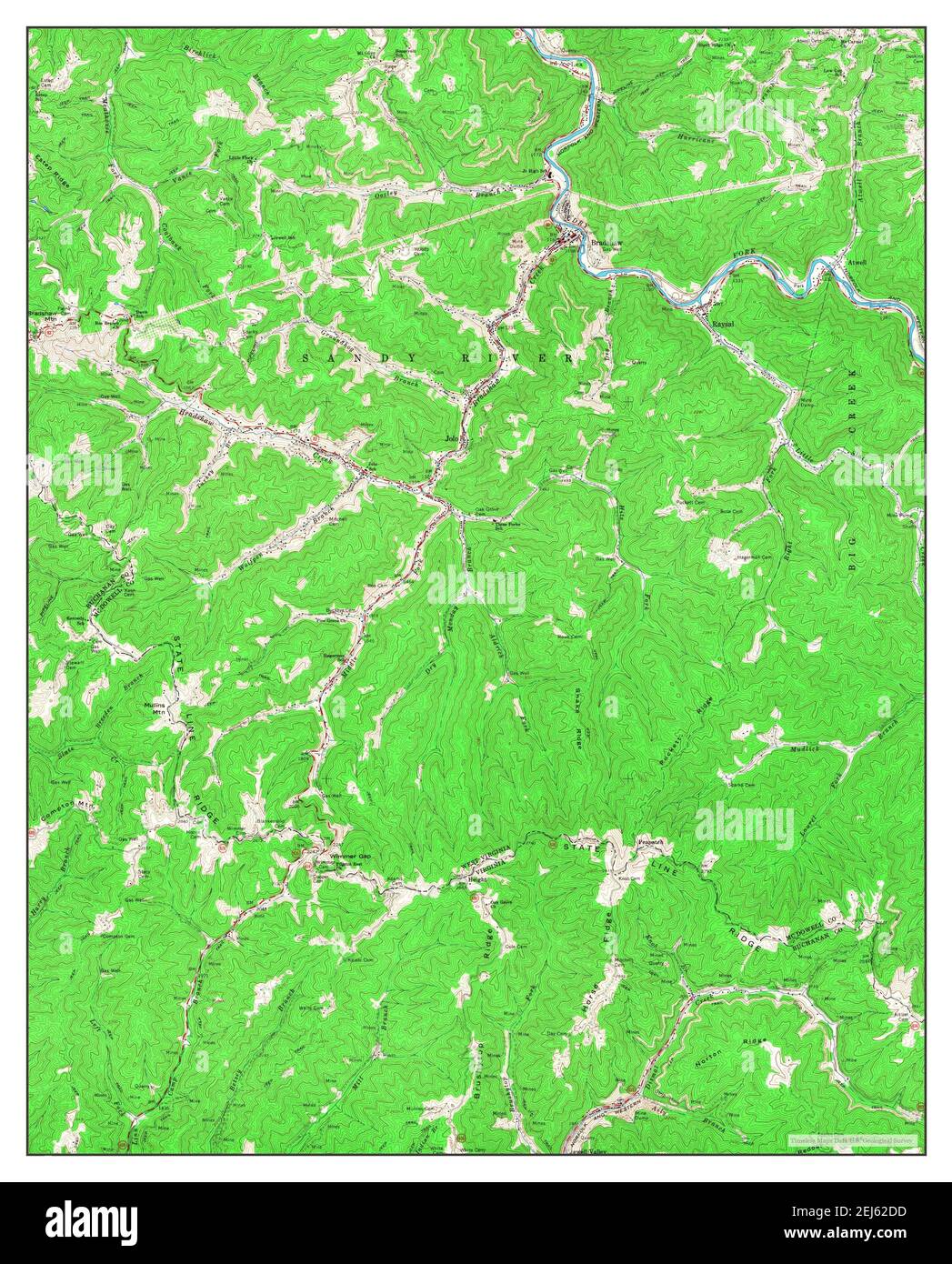 Bradshaw, West Virginia, map 1964, 124000, United States of America by