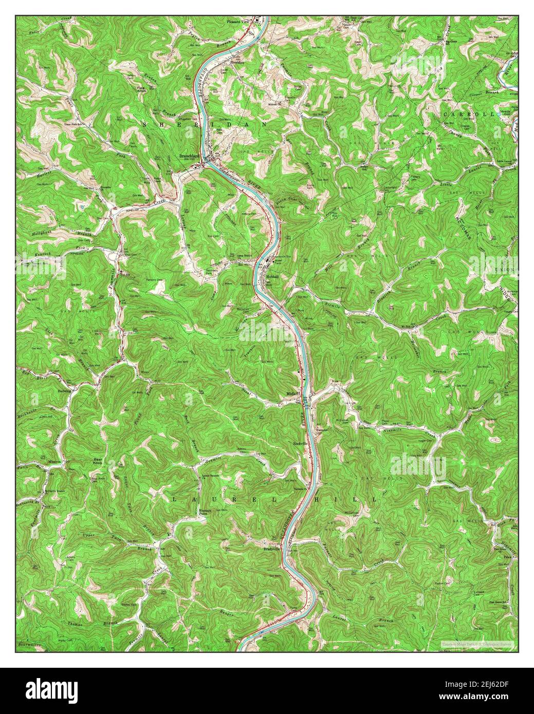 Branchland, West Virginia, map 1962, 124000, United States of America